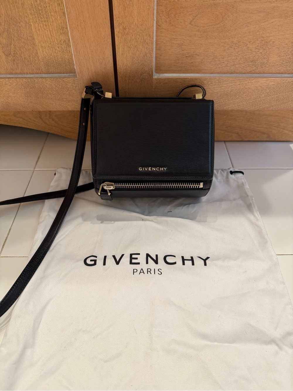 Givenchy Black Leather Mini Crossbody with Gold Hardware